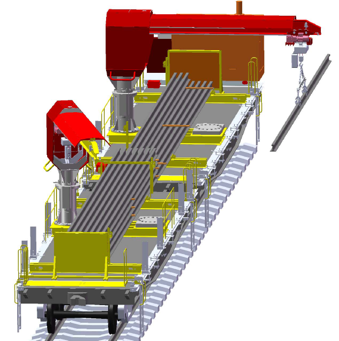 Вариант работы комплекса - погрузка рельса 12,5 м